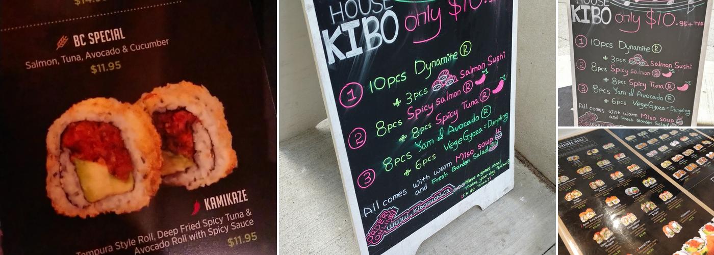 Kibo Sushi House Menu
