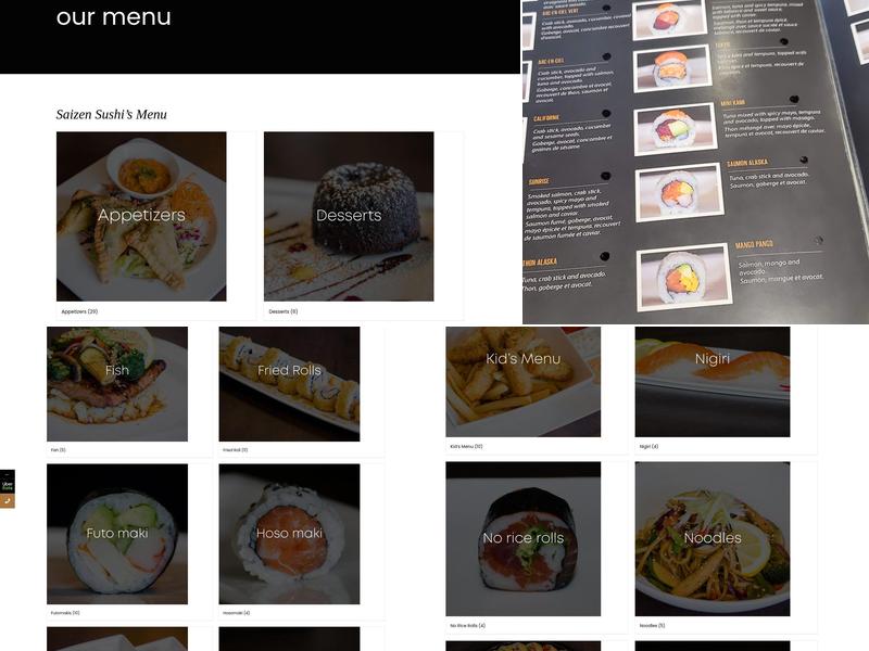 Saizen Sushi Bar Menu