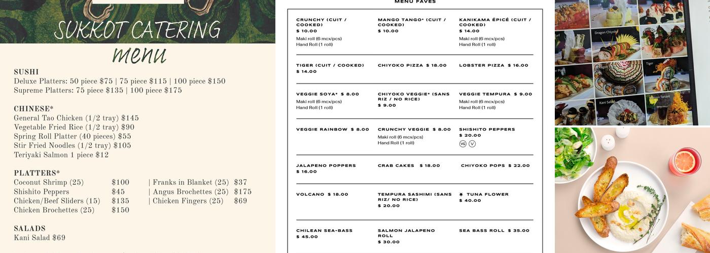 CHIYOKO Sushi Bar & Steakhouse Menu