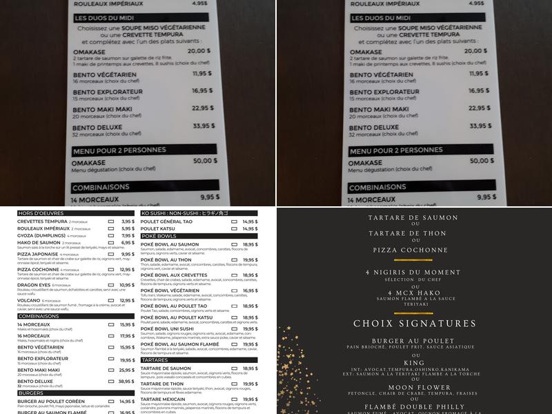 Uni Sushi Menu
