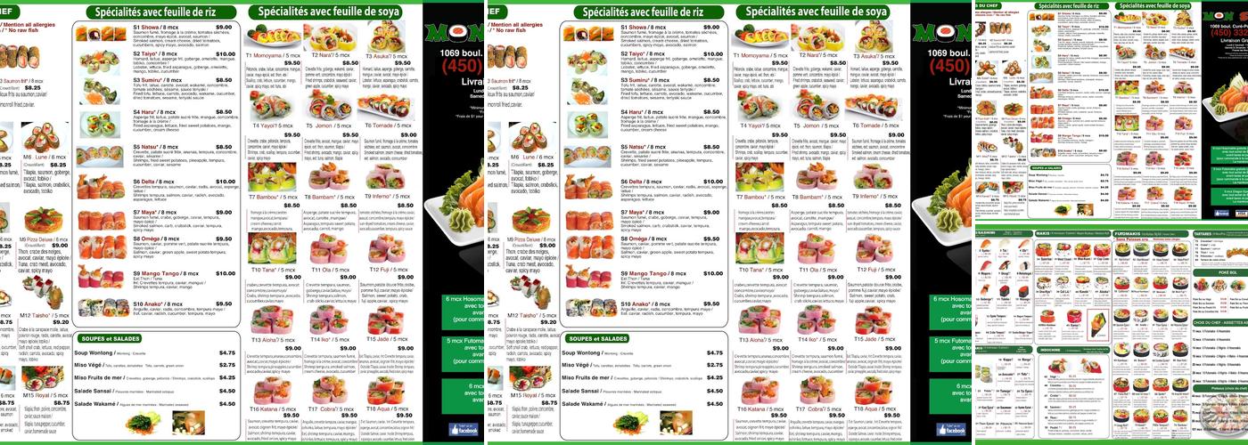 Mon Sushi Menu