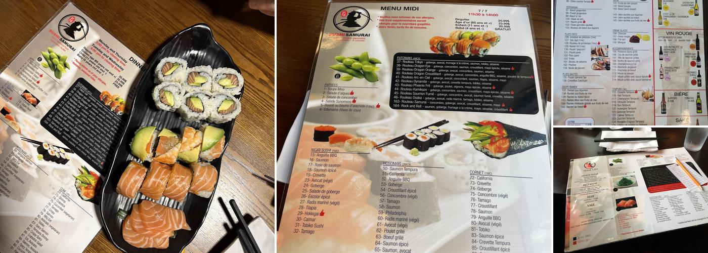 Sushi Samurai Menu