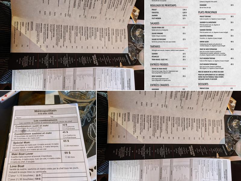 Metropolitain Eddie Menu