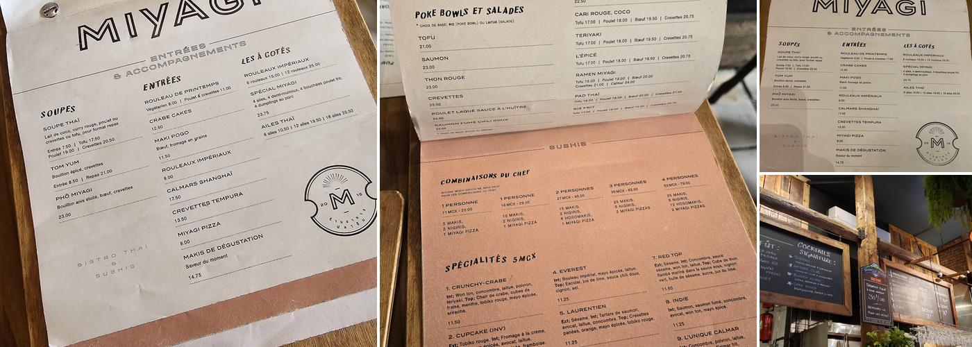 Miyagi Bistro thai & Sushi Menu