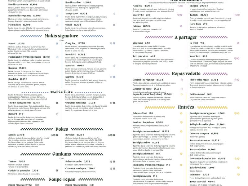 Sushi Taxi - Station Charlesbourg Menu