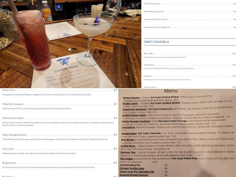 The Blue Lion Pub Menu