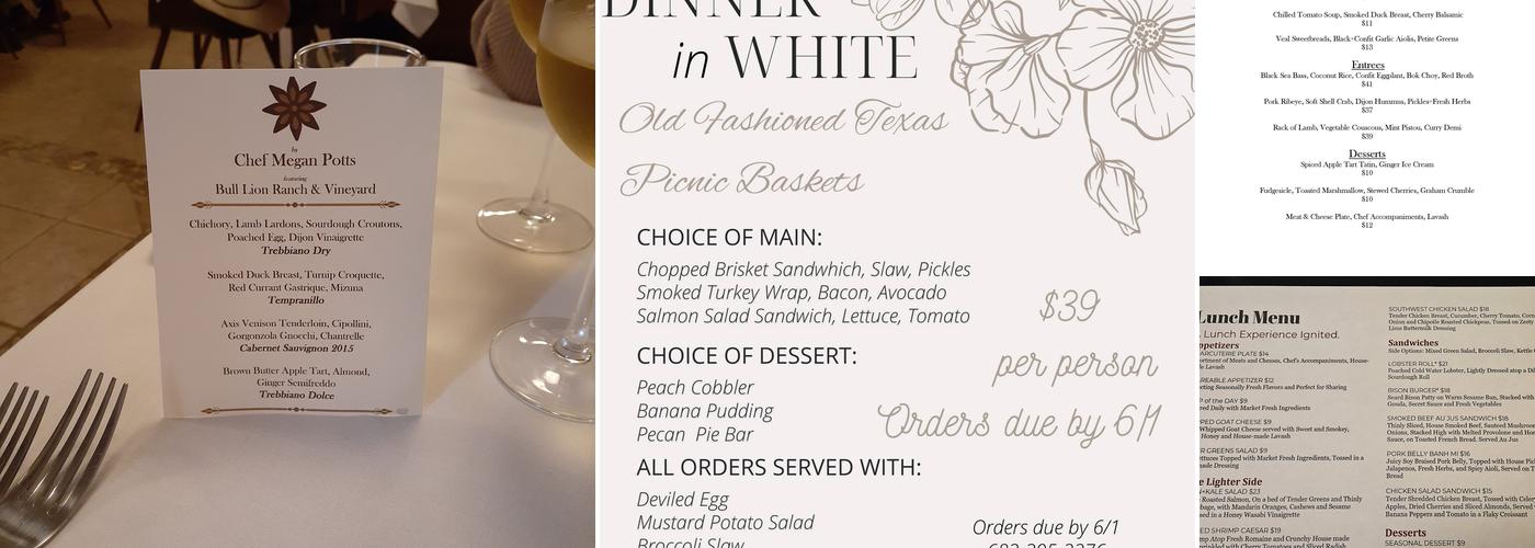 Anise Culinary Menu