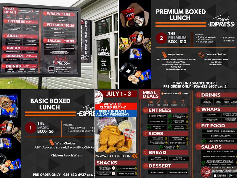 Tomé Lufkin- Downtown Menu
