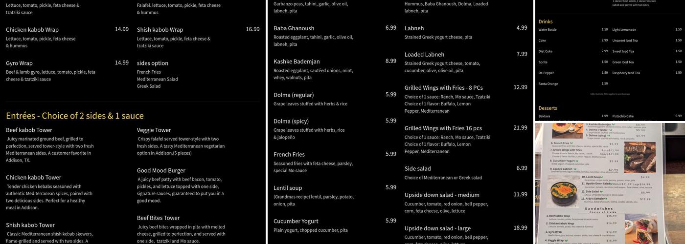 Ardy's Grill Menu