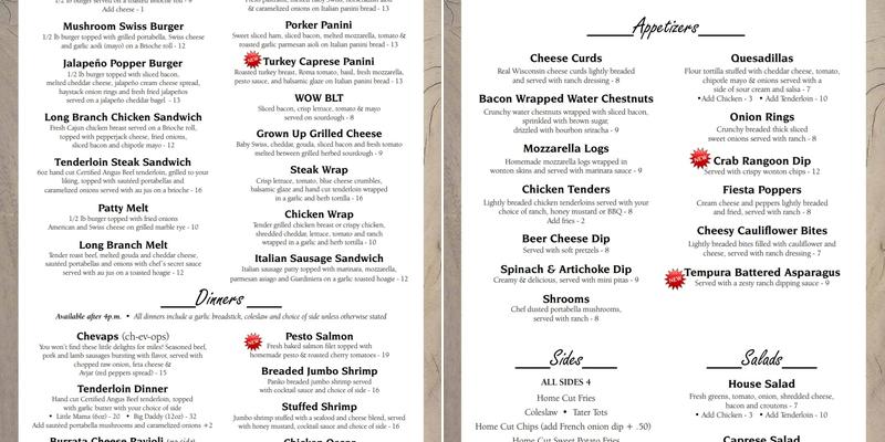 Longbranch Saloon Menu