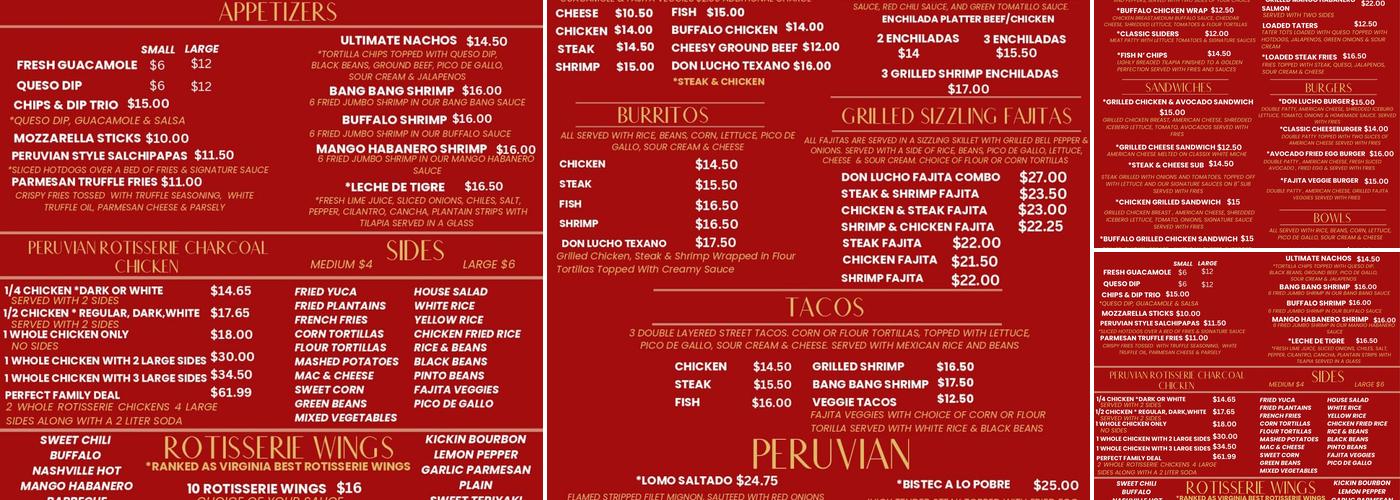 Don Lucho Menu