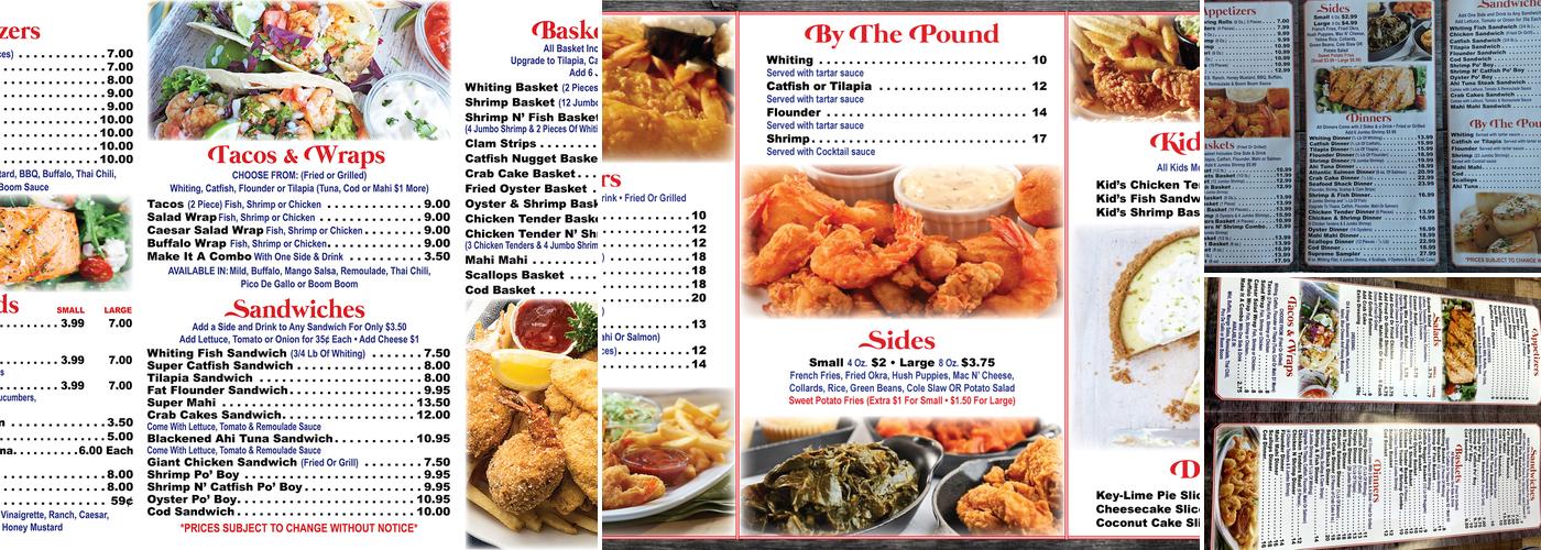 Seafood shack Menu