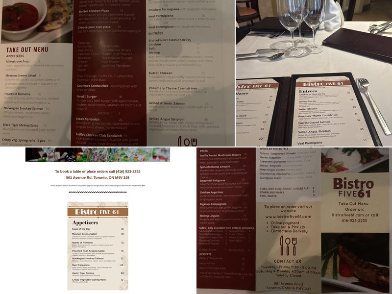 Bistro Five61 Menu
