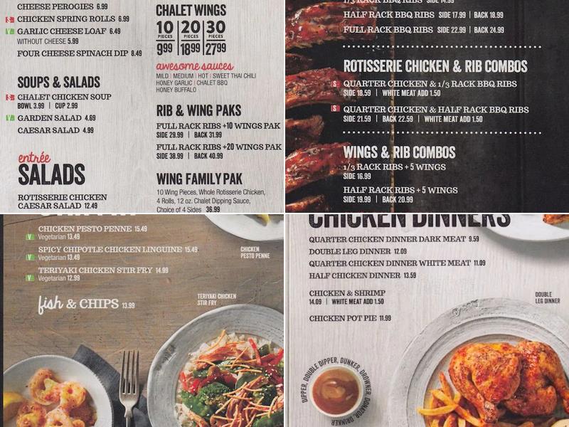 Swiss Chalet Menu