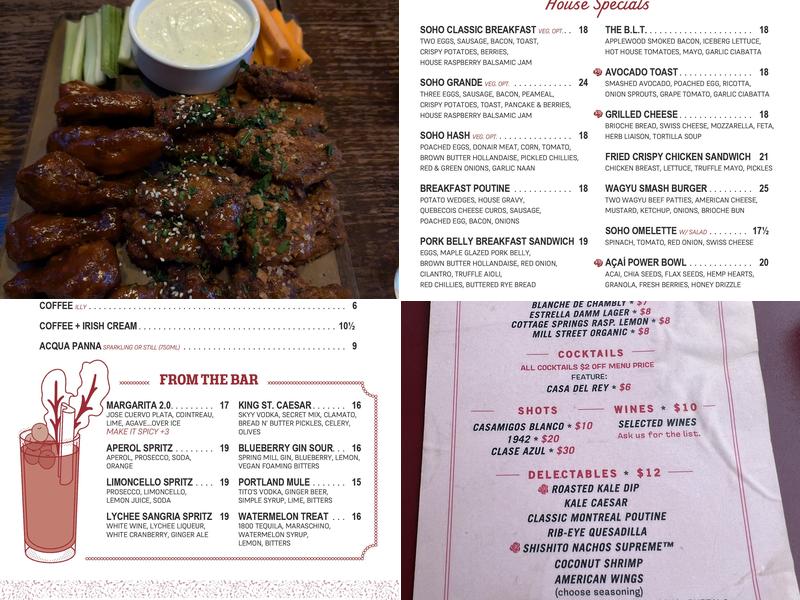 Ruby Soho Menu
