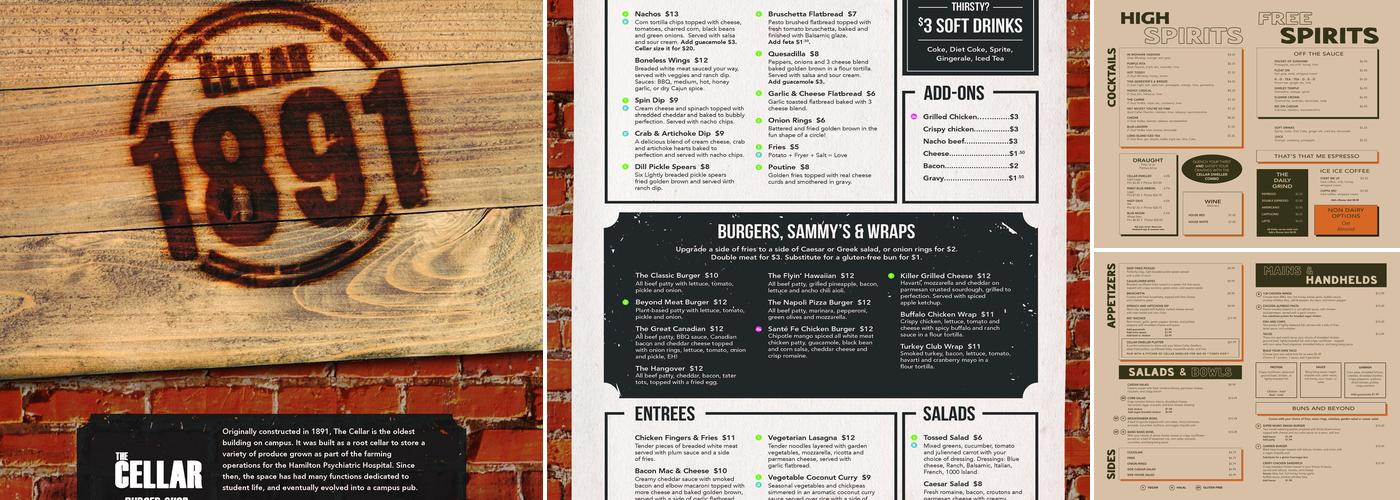 The Cellar Menu