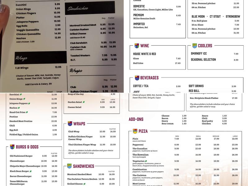 The Carleton Menu