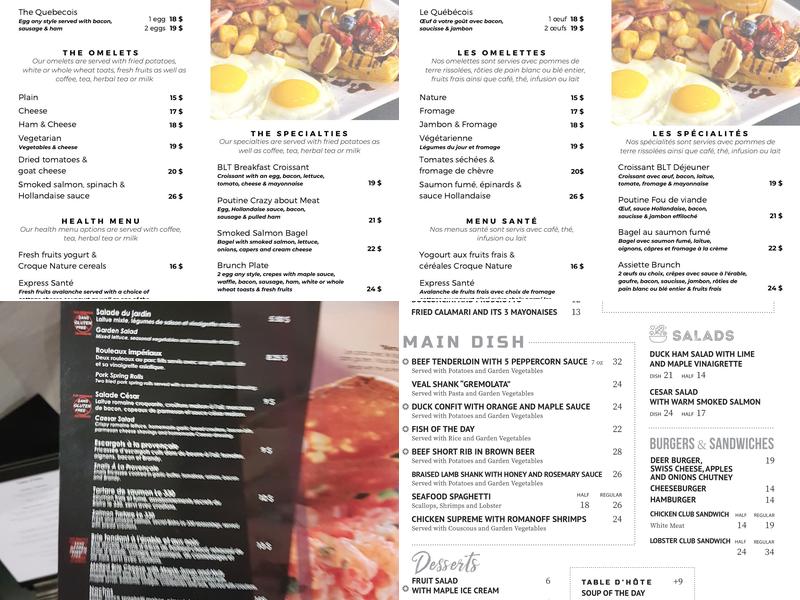 Le 330 Restaurant Menu