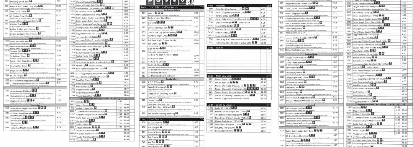 Batch Food Menu