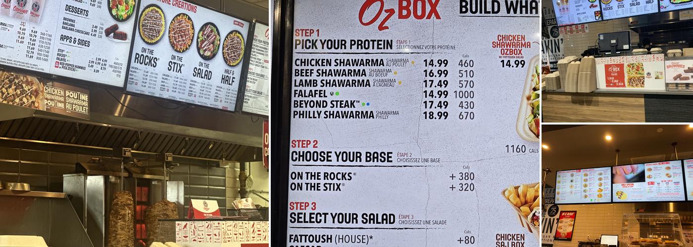 Osmow's Shawarma Menu
