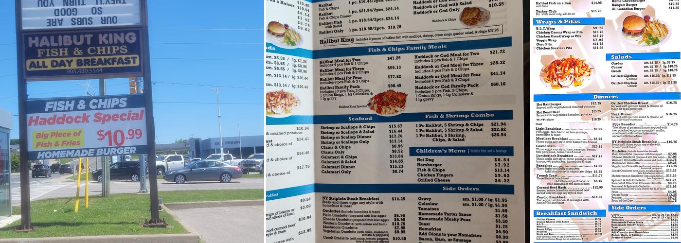 Halibut King Fish&Chips Menu