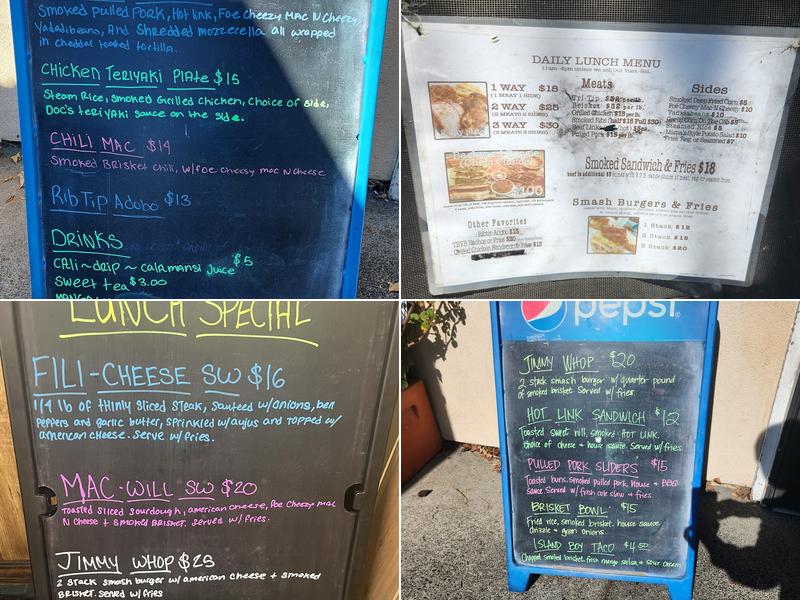 Traballo’s Backyard BBQ Menu