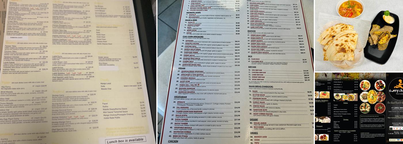 Curry & Hurry Menu