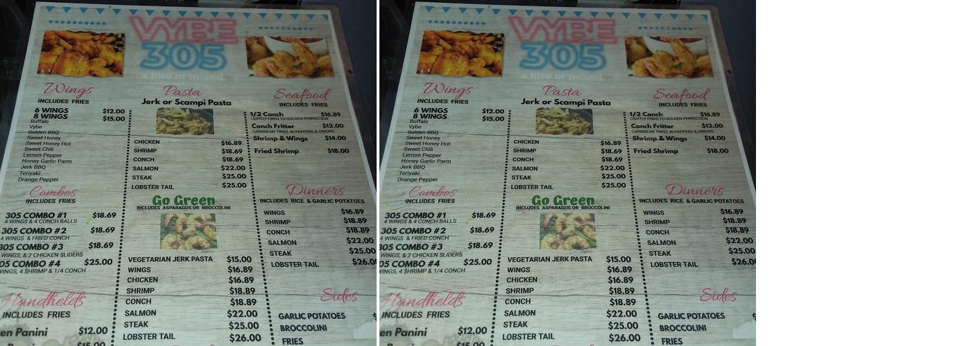 Vybe305 Menu
