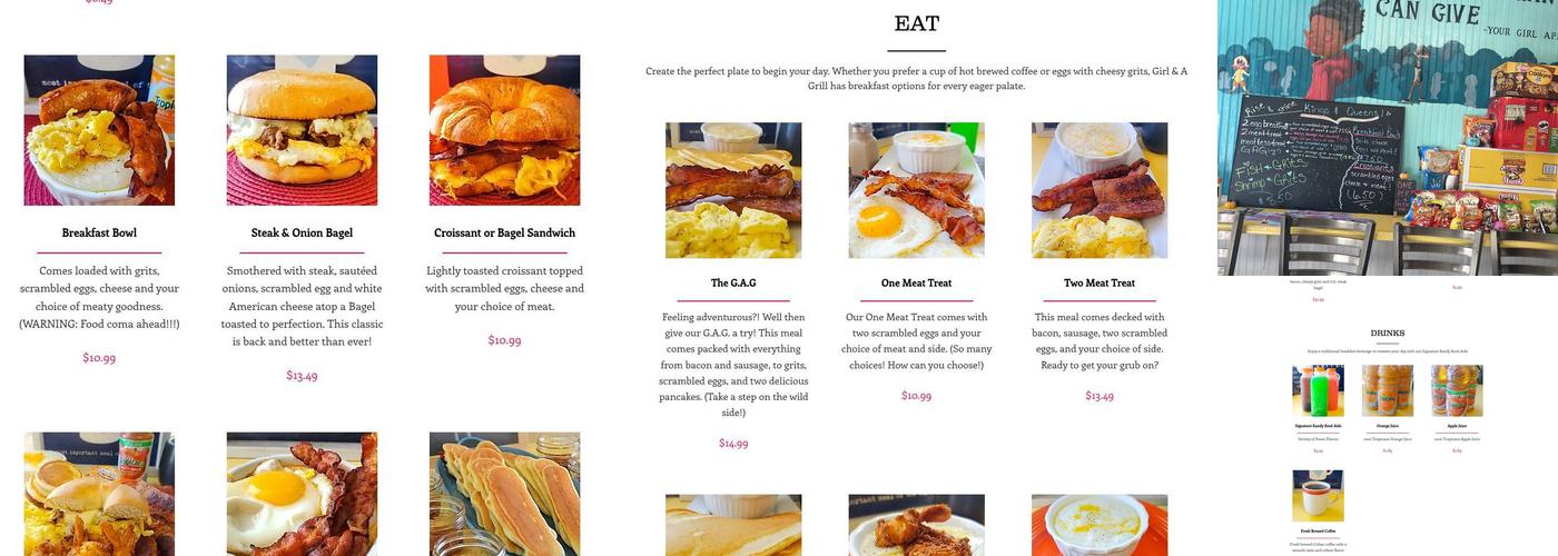 Girl And A Grill Menu