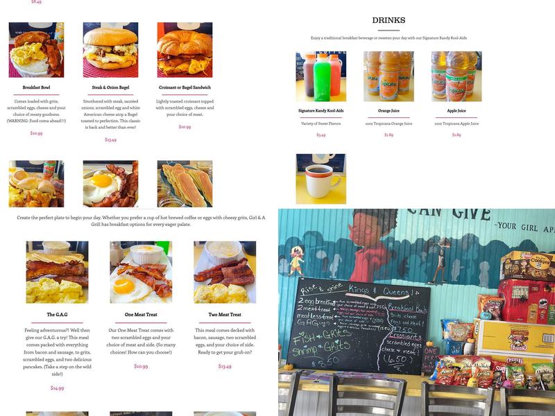 Girl And A Grill Menu