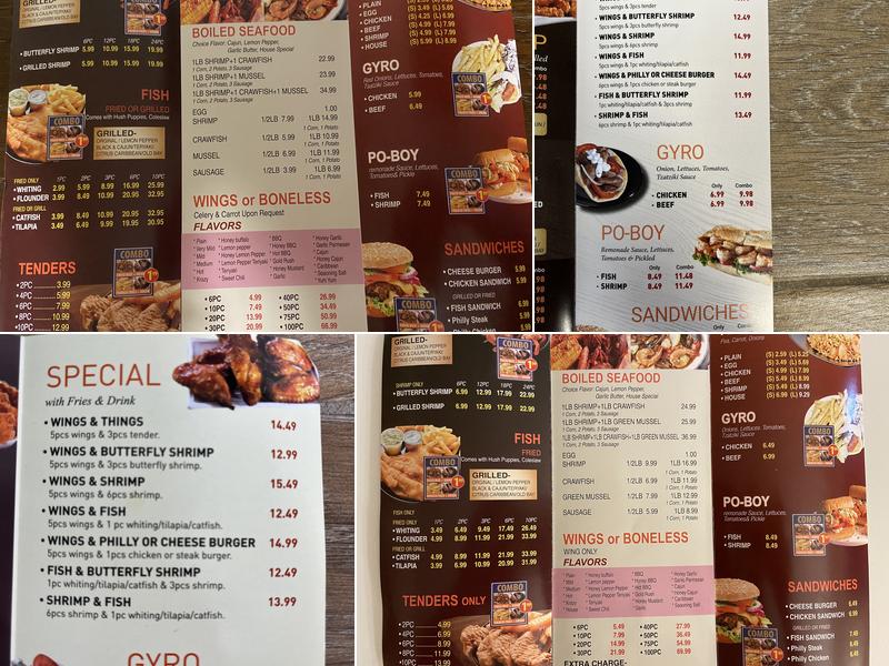 wing hut and boiled seafood Menu