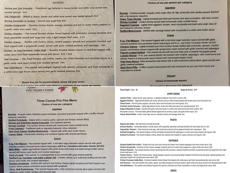 Gianna's Italian Restaurant Menu