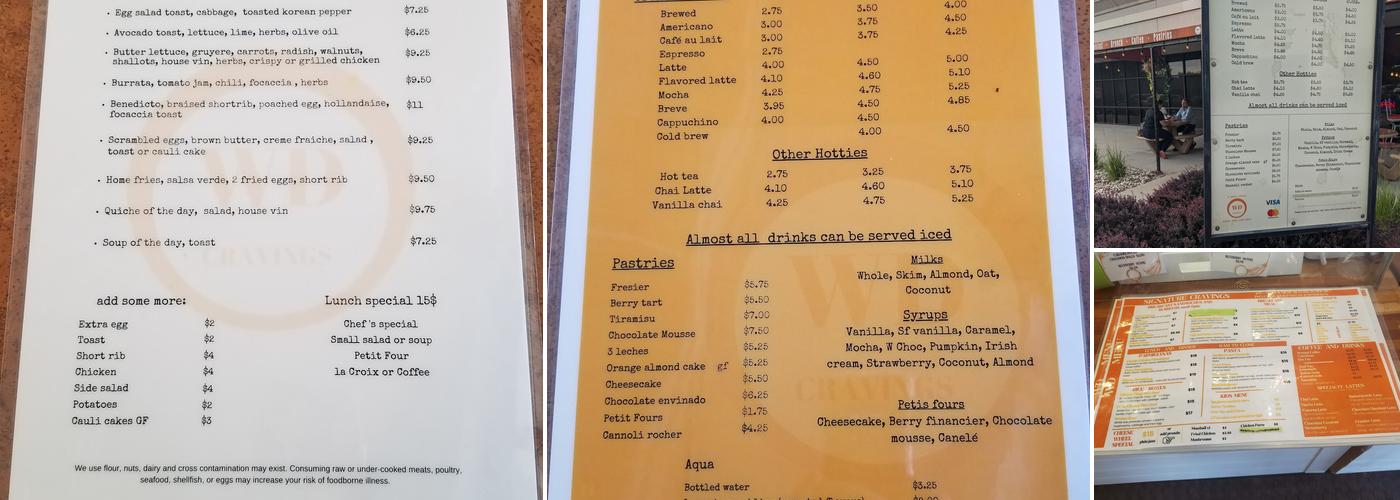 WD Cravings restaurant Menu