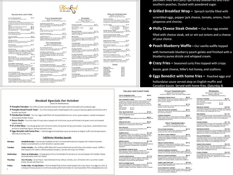 Hooked on Breakfast Menu