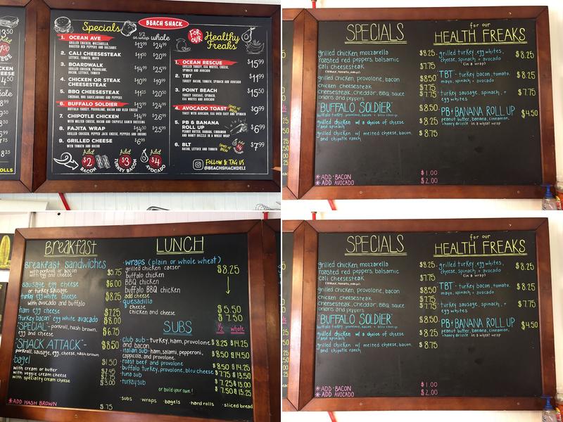 Beach Shack Menu