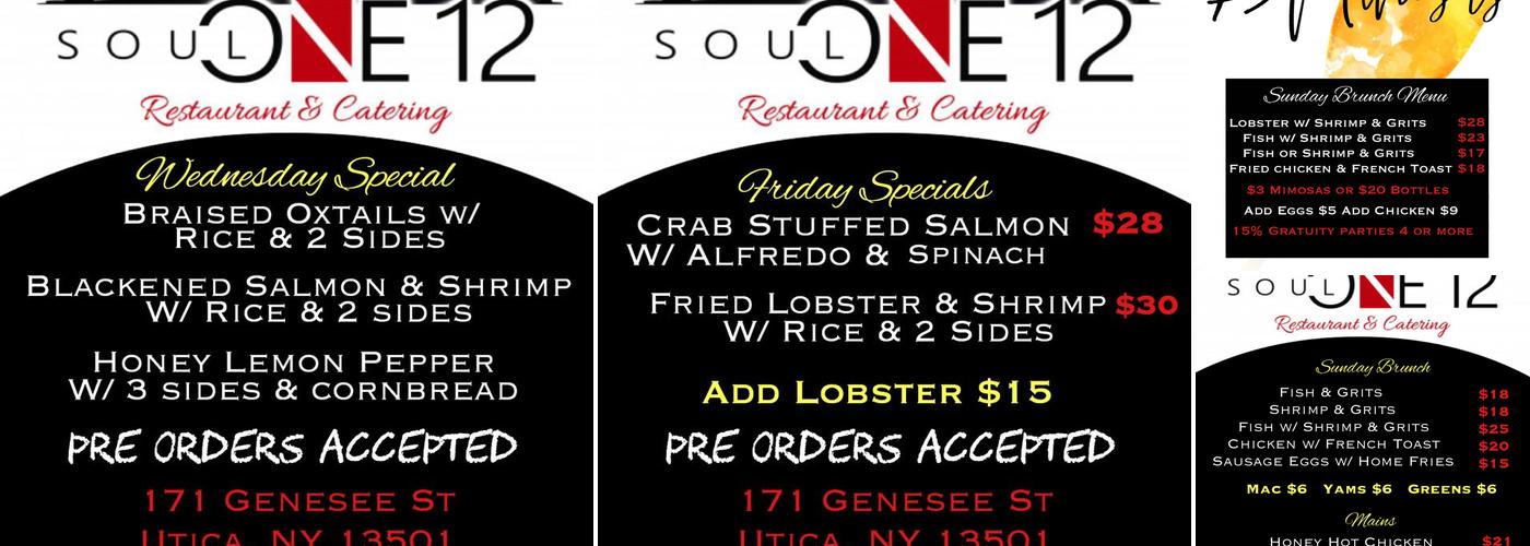 Soul One12 Restaurant & Catering Menu