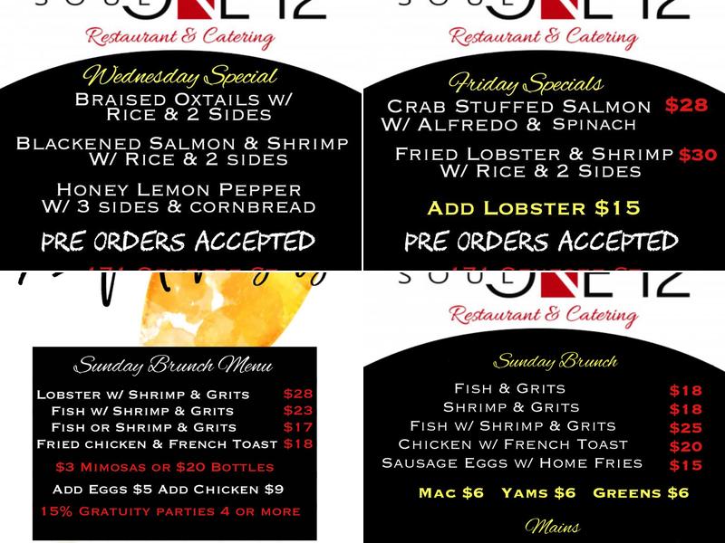 Soul One12 Restaurant & Catering Menu