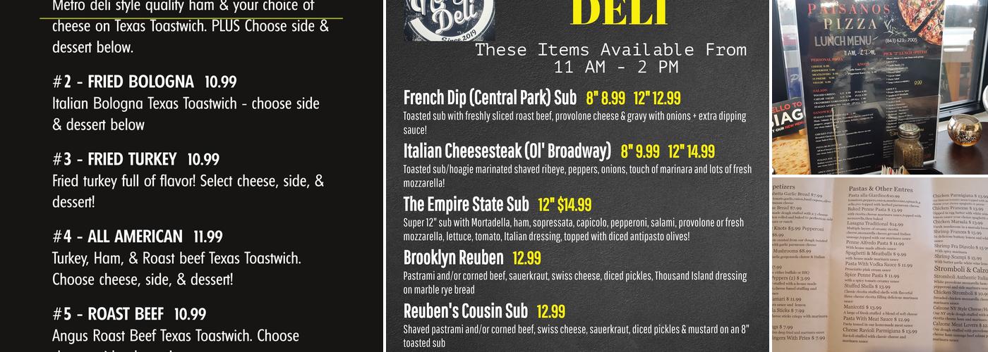 Paisanos Pizza LLC Menu