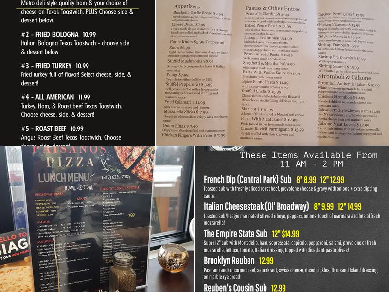 Paisanos Pizza LLC Menu