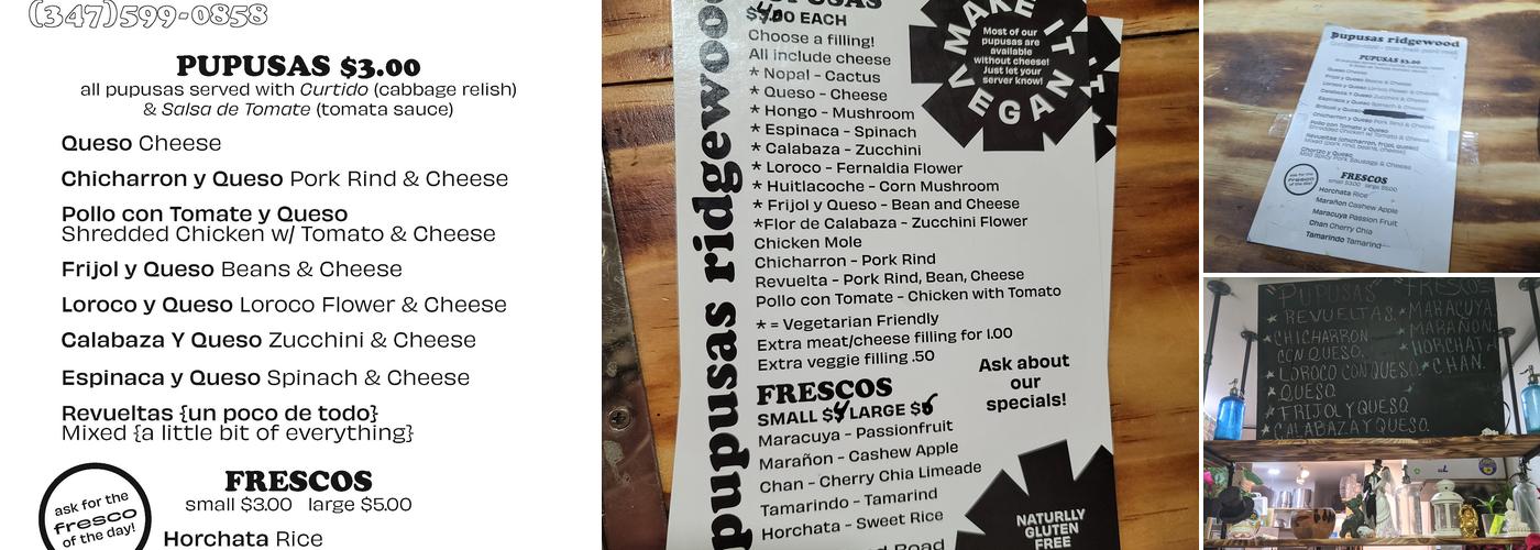 Pupusas Ridgewood Menu