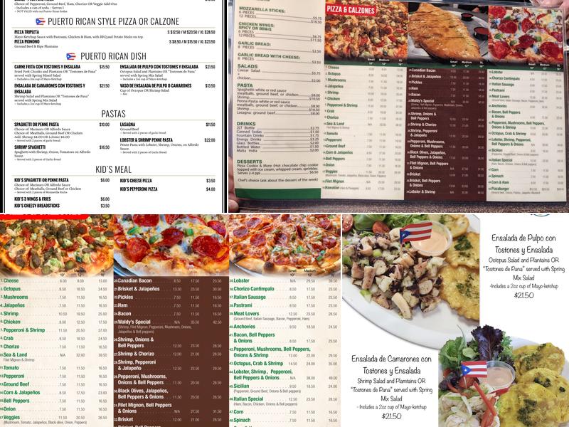 Waldy’s Pizza World & More Menu