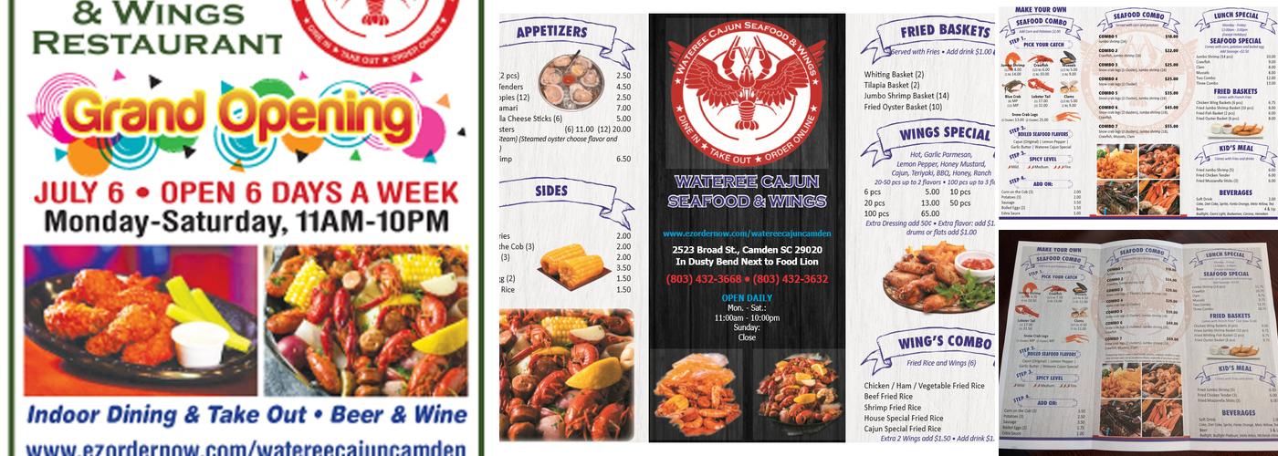 Wateree Cajun Seafood and Wings Menu