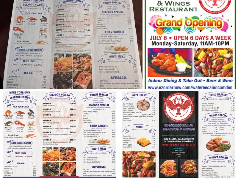 Wateree Cajun Seafood and Wings Menu