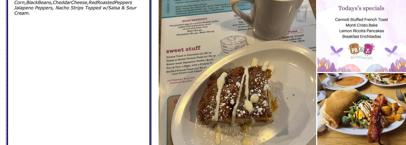 PB & Js Menu