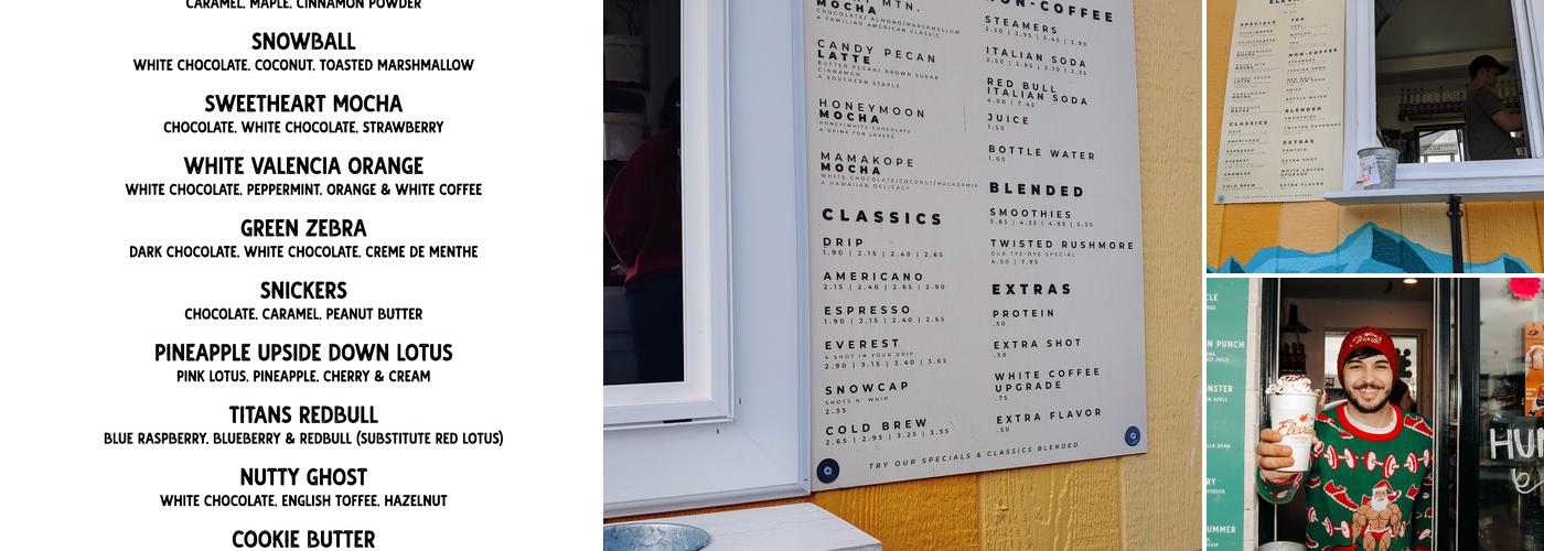 Elevate Coffee Menu