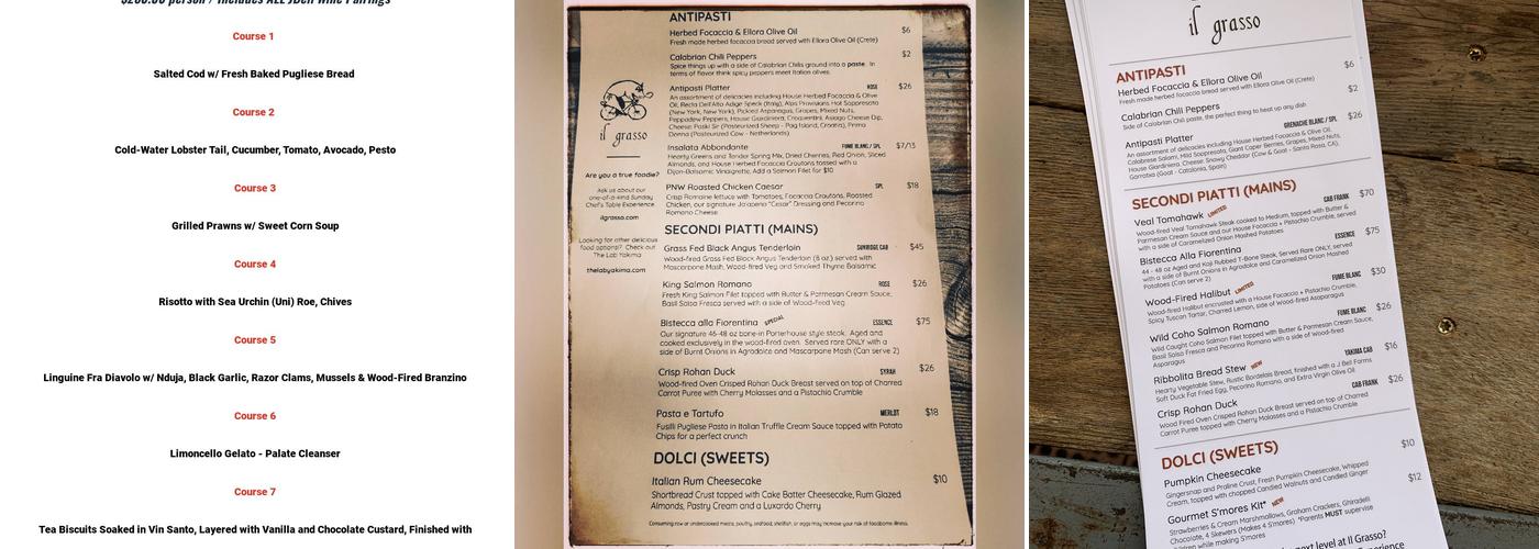 Il Grasso Menu