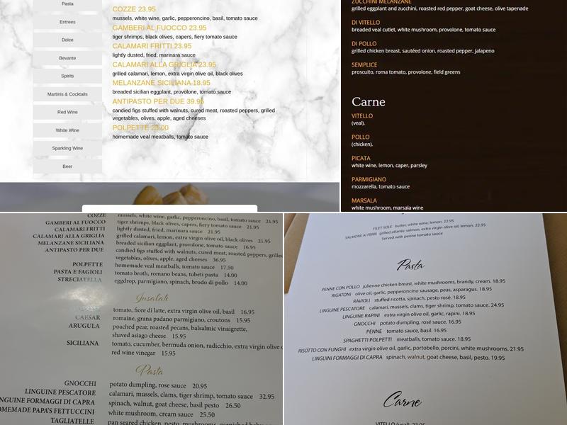 Pasquale's Trattoria Menu