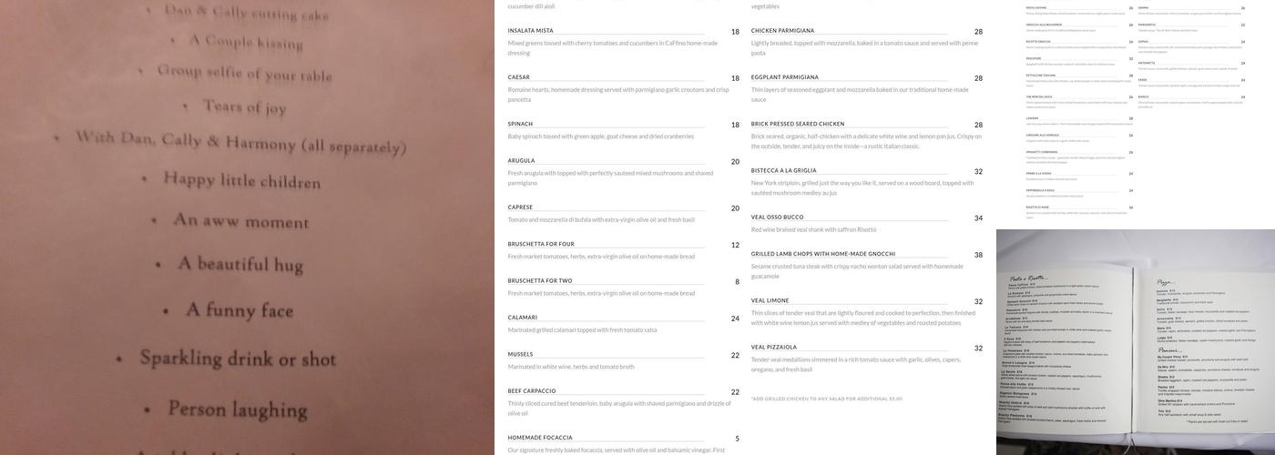 Caffino Menu