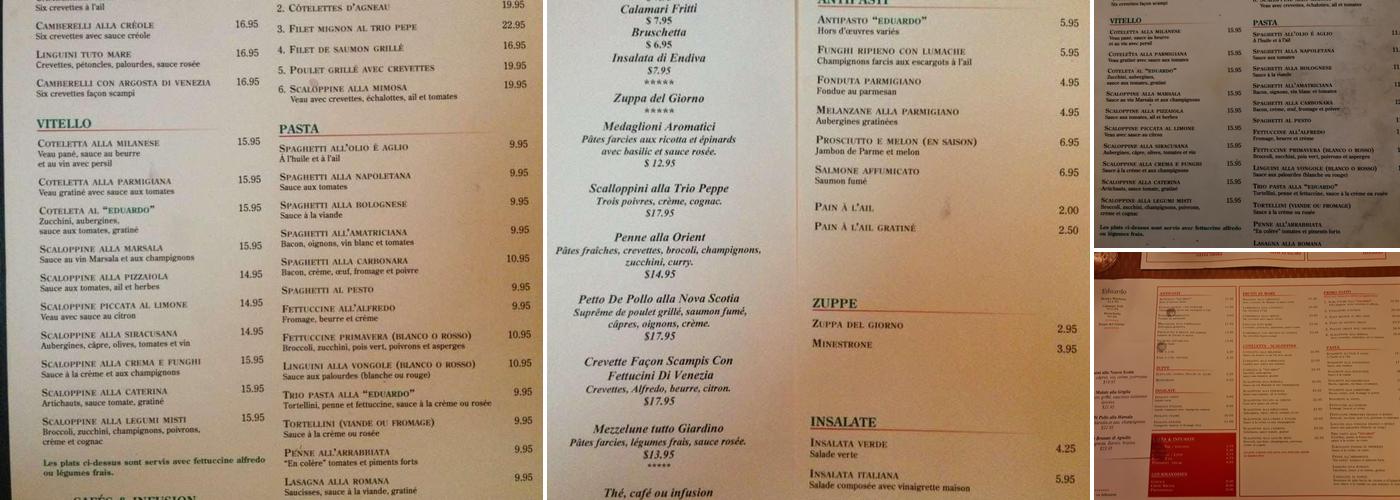 Eduardo Duluth Menu