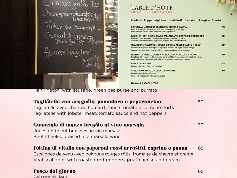 Restaurant Il Pazzesco Menu